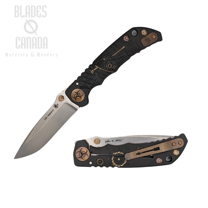 Spartan Blades Harsey Folding Knife, MagnaCut, Titanium Black Plague Doctor